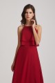 A-line Chiffon Jewel Flounced Top Bridesmaid Dresses