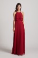A-line Chiffon Jewel Flounced Top Bridesmaid Dresses