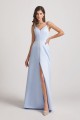 V-Neck Spaghetti Straps Sexy Bridesmaid Dresses with Front Slit