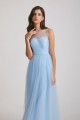 Sleeveless Ruched Tulle Jewel Illusion Bridesmaid Dresses