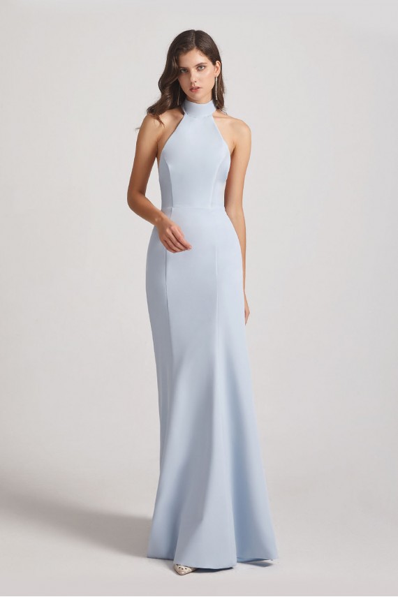 Trumpet Backless High Neck Halter Bridesmaid Dresses