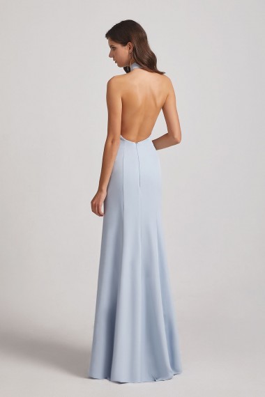 Trumpet Backless High Neck Halter Bridesmaid Dresses