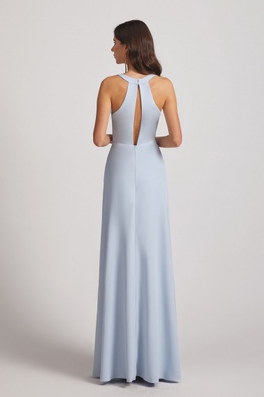 V-Neck Keyhole A-Line Bridesmaid Dresses with Front Slit