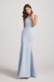 Halter Criss Cross Back Blue Long Bridesmaid Dresses