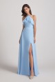 Ruffled Halter Neckline A-Line Skirt Slit Bridesmaid Dresses