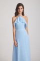 Ruffled Halter Neckline A-Line Skirt Slit Bridesmaid Dresses