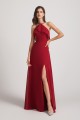 Ruffled Neckline Halter A-Line Chiffon Bridesmaid Dresses