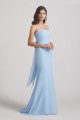 Light Sky Blue Chiffon Strapless Sweetheart Bridesmaid Dresses