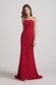 Strapless Sweetheart Chiffon Sheath Bridesmaid Dresses
