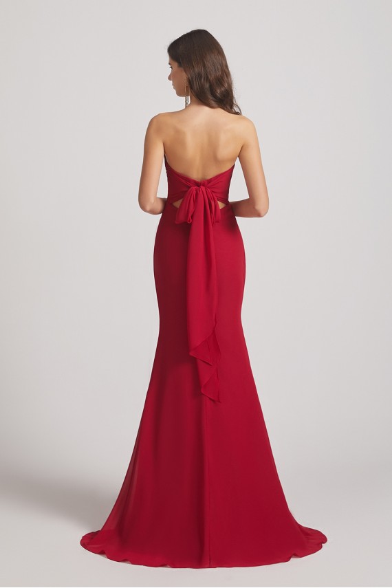 Strapless Sweetheart Chiffon Sheath Bridesmaid Dresses