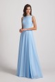 Long Sleeveless Open Back Chiffon Maxi Dresses