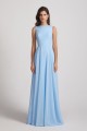 Long Sleeveless Open Back Chiffon Maxi Dresses