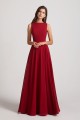 Jewel A-line Chiffon Open Back Bridesmaid Dresses