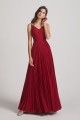 Spaghetti Straps V-Neck Ruched Chiffon Bridesmaid Dresses
