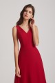 V-Neck Tie Back A-line Chiffon Long Bridesmaid Dresses