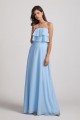 Strapless Long Chiffon Boho Bridesmaid Dresses