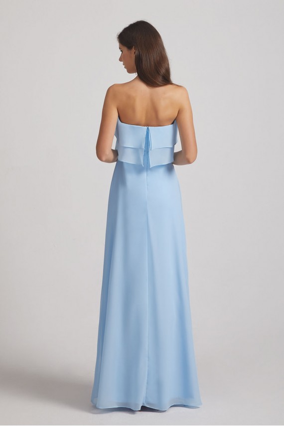 Strapless Long Chiffon Boho Bridesmaid Dresses
