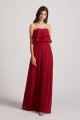 Strapless Chiffon Bridesmaid Dresses with Tiered Ruffles