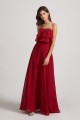 Strapless Chiffon Bridesmaid Dresses with Tiered Ruffles