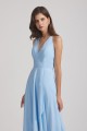 V-Neck Sleeveless Criss-Cross Back Asymmetrical Hi-Lo Bridesmaid Dresses