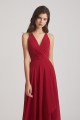 Straps V-Neck Chiffon Country High Low Bridesmaid Dresses