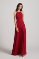 Halter Chiffon Maxi Dresses with Side Slit