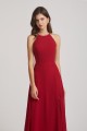 Halter Chiffon Maxi Dresses with Side Slit