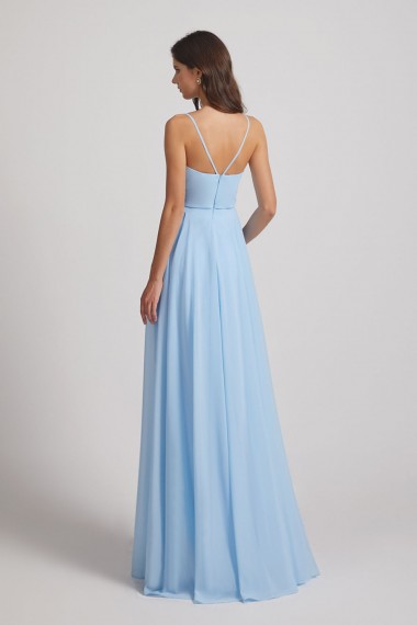 V-Neck Spaghetti Straps A-Line Chiffon Bridesmaid Dresses