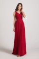 Straps Pleated A-Line Chiffon Sleeveless Bridesmaid Dresses