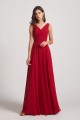 Straps Pleated A-Line Chiffon Sleeveless Bridesmaid Dresses