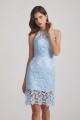Lace Halter Spaghetti Straps Short Bridesmaid Dresses