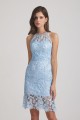 Lace Halter Spaghetti Straps Short Bridesmaid Dresses