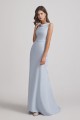 Cowl Fitted Trumpet Sleeveless Blue Bridesmaid Dresses
