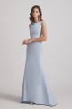 Cowl Fitted Trumpet Sleeveless Blue Bridesmaid Dresses