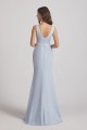 Cowl Fitted Trumpet Sleeveless Blue Bridesmaid Dresses