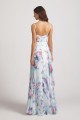 Blue Flower Print Bridesmaid Dresses