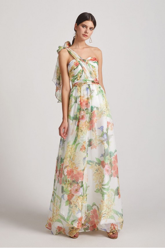 Strapless Sweetheart Floral Bridesmaid Dresses