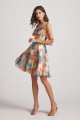 Colourful Short Floral Printed Bridesmaid Dresses