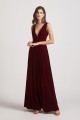 Bold Velvet Bridesmaid Dress with Daring Deep V Neck