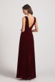 Bold Velvet Bridesmaid Dress with Daring Deep V Neck