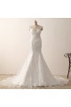 Ivory Sweetheart Straps Lace Mermaid Wedding Dresses with Sweep Train