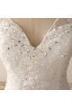 Ivory Sweetheart Straps Lace Mermaid Wedding Dresses with Sweep Train