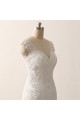 Ivory Sweetheart Straps Lace Mermaid Wedding Dresses with Sweep Train