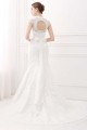 Ivory V-Neck Cap Sleeves Belt Mermaid Vintage Lace Wedding Dresses