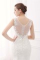 Ivory Wide Straps Mermaid V-neck Lace Wedding Dresses