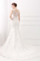 Ivory Wide Straps Mermaid V-neck Lace Wedding Dresses