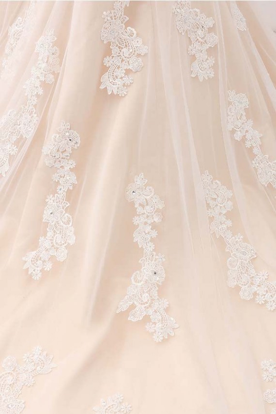 Mermaid V-neck Lace Ivory & Champagne Wedding Dresses