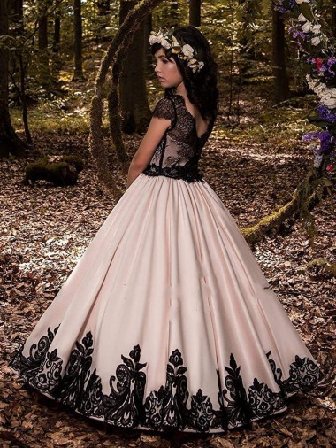 Ivory Ball Gown Sweetheart Neck Sleeveless Flower Girl Dress