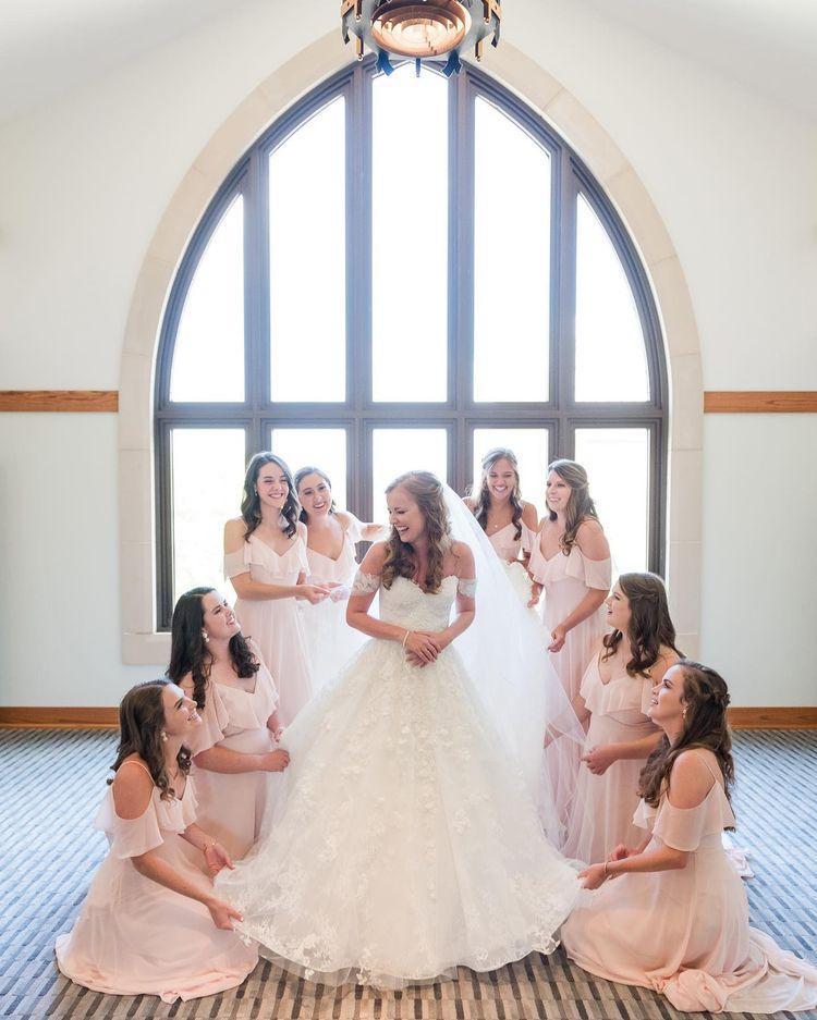 Affordable Flowy Chiffon Long Bohemian Cold Shoulder Bridesmaid Dresses  Online for Sale | AlfaBridal